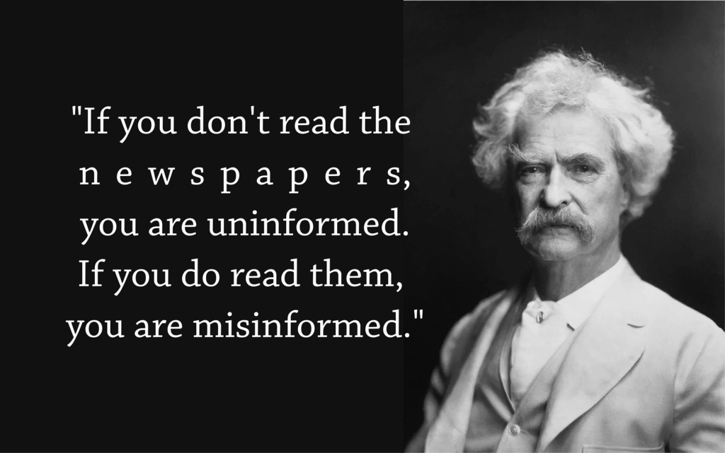 Mark Twain Zitat zur Presse (pixabay 5616922)